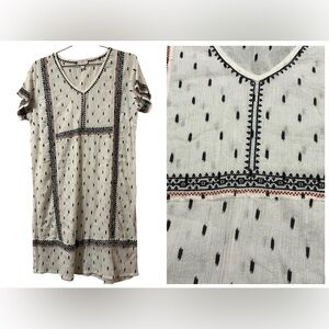 GARNETT HILL Dress Sz 8 Organic Cotton Crinkle Gauze Embroidered ** Missing Slip